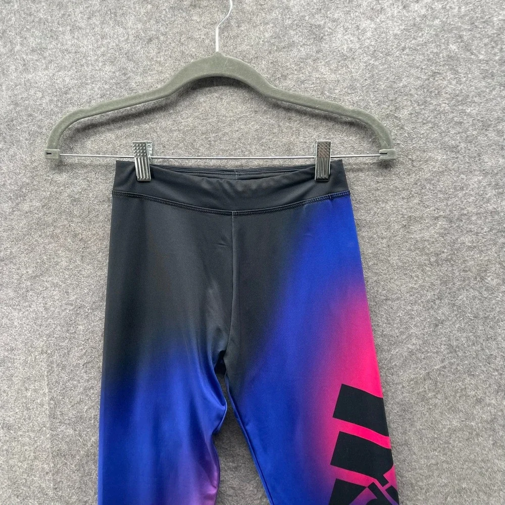 Adidas‎ Girls 10-12 (M) Full Length Leggings Active Ombre Multicolor Blue Pink
